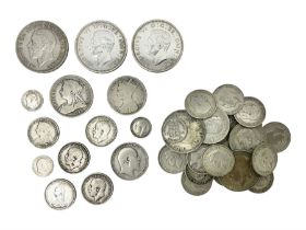 Approximately 65 grams of Great British pre 1920 silver coins and approximately 230 grams of pre 194