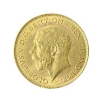 King George V 1914 gold half sovereign coin