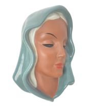 Art Deco Goldscheider terracotta face wall plaque