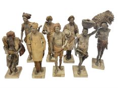 Eight 19th Century Indian clay dolls