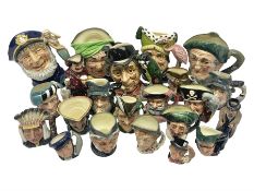 Twenty two Royal Doulton toby and character jugs
