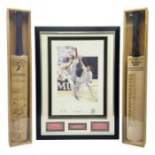 Two signed Yorkshire County cricket bats