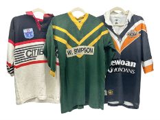 Three Australian Rugby League shirts