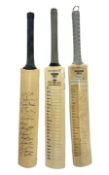 Three signed Yorkshire County cricket bats