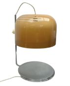 1960s Guzzini style table lamp with plastic lampshade