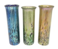 Three Isle of Wight vases of cylindrical form with fluted rim