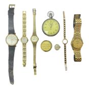 9ct gold ladies Bernex manual wind wristwatch