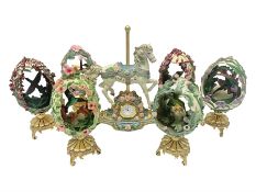 Six Franklin Mint House of Faberge garden eggs