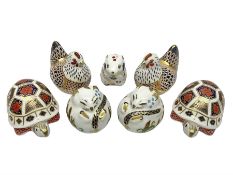 Seven Royal Crown Derby Paperweights