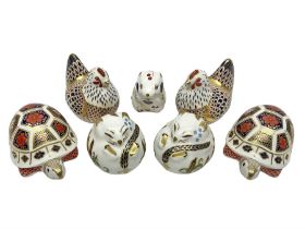 Seven Royal Crown Derby Paperweights