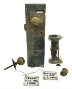 Late 19th century/early 20th century Lockerbie and Wilson public toilet coin-operated lock and two s