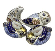 Three Royal Crown Derby paperweights