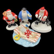 Four Coalport Characters Raymond Briggs Father Christmas figures