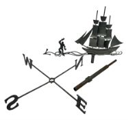 Weather vane modelled as a ship