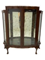 Early 20th century walnut display cabinet