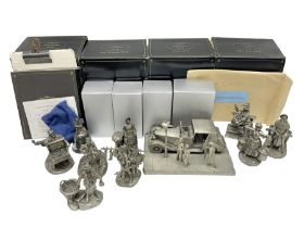 Twelve Franklin Mint pewter figures