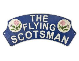 Cast metal sign 'The Flying Scotsman'