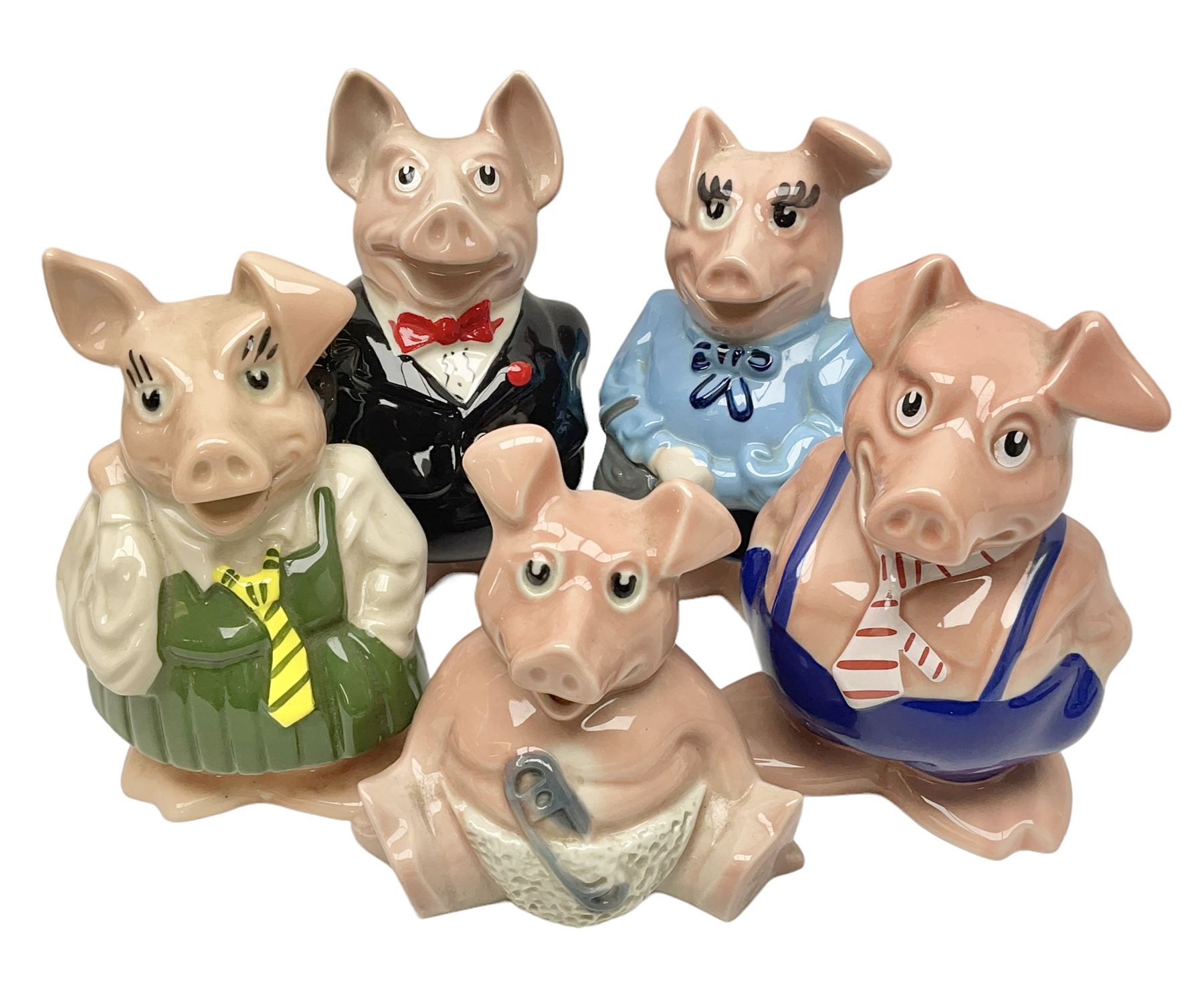 Set of five Wade NatWest money boxes