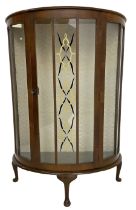 Early 20th century demi-lune glass display cabinet