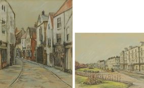 Sarah Garforth (British Contemporary): 'Church Street Whitby' and 'The Crescent Filey'