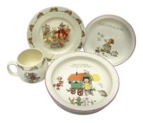 Four pieces of Mabel Lucie Attwell and Bunnykins nursery ware