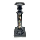 Black stone column candlestick