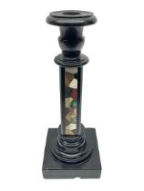 Black stone column candlestick