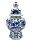 De Porceleyne Fles Delftware blue and white covered jar