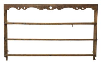 19th century pine three tier plate rack (W172cm