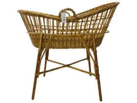 Wicker Moses basket on stand