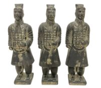 Set of three Chinese 'Terracotta Warrior' style figures