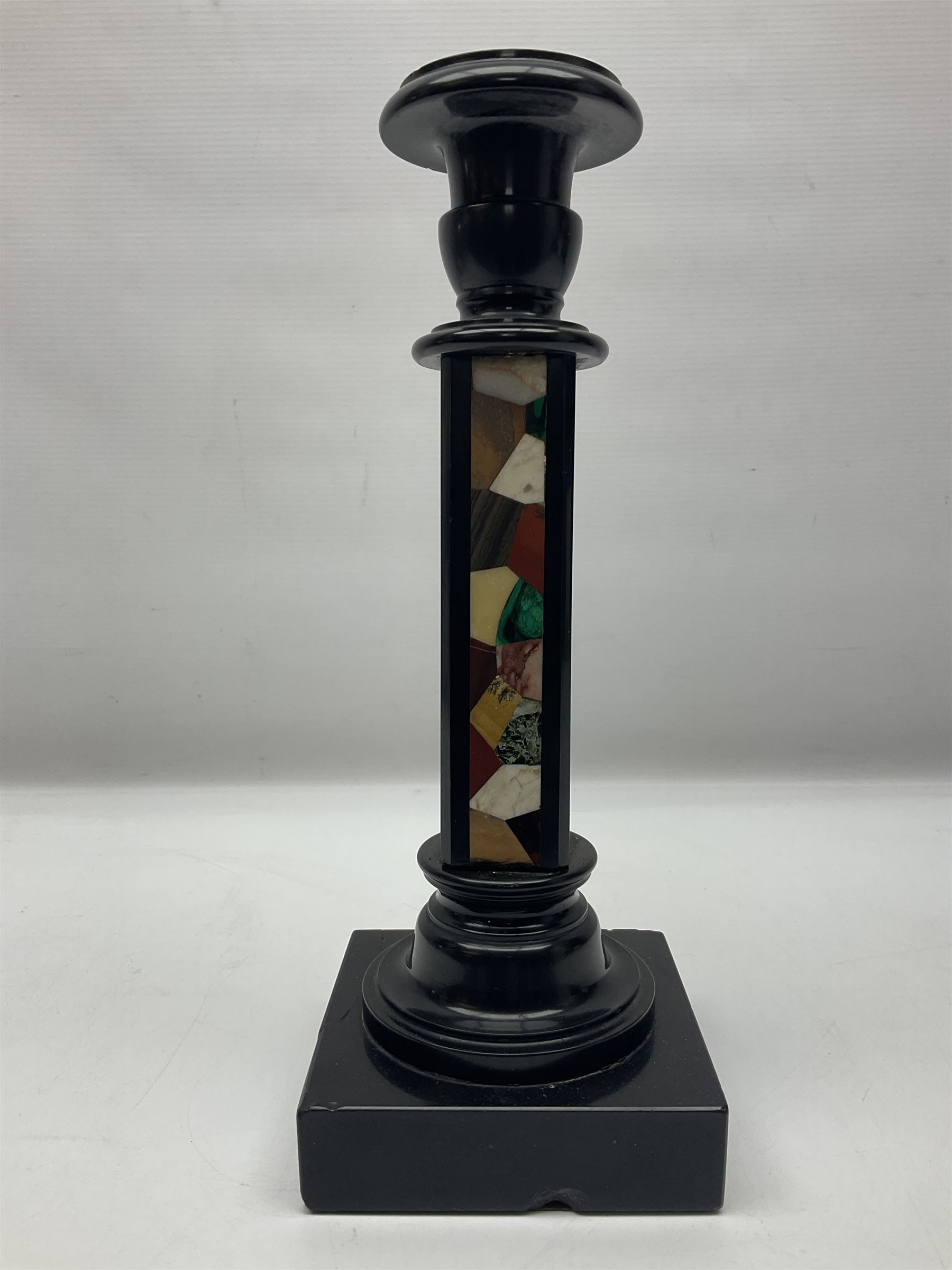 Black stone column candlestick - Image 2 of 8