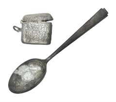 Silver spoon and lighter