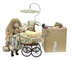 Two decorative wicker dolls prams