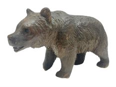 Black forest style carved wooden bear