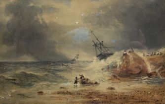 After Henry Barlow Carter (British 1804-1868): Shipwreck on the Coast