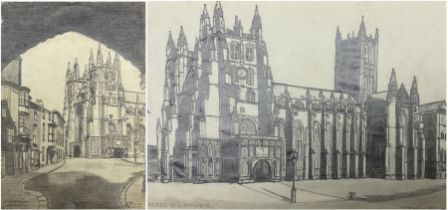 Noel Harry Leaver (British 1889-1951): 'Canterbury Cathedral'