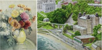 R Wiseman (British Contemporary): 'Spa Bridge and Grand Hotel Scarborough'