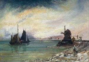 Attrib. William Williams of Plymouth (British 1808-1895): 'Dutch Winter Sunset'