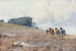 Mary S Hagarty (British fl.1885-1930): Ploughing
