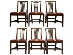 Set of six (5+1) George III mahogany dining chairs
