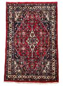 Persian Herati crimson ground rug