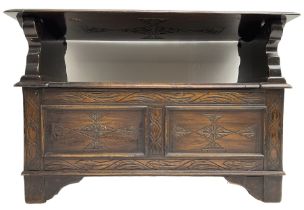 17th century design stained oak monks bench