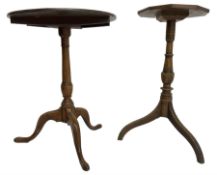 Early 19th century elm and oak tripod table