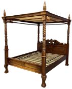 Georgian design mahogany 5' King-size four-poster bed