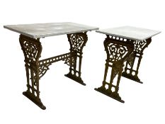 Pair of 19th century cast iron entrance tables