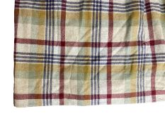 Pair of thermal lined curtains in checkered fabric with pinch pleated headers