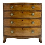 George III inlaid mahogany bow-front chest
