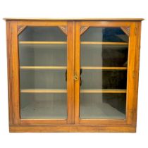 Edwardian walnut bookcase display cabinet