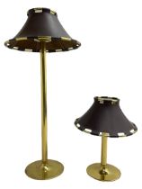 Anna Ehrner (Swedish 1948-) for Atelje Lyktan - 1980s brass standard lamp with leather shade (H135cm